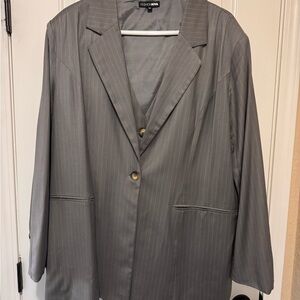 Fashion Nova Charcoal Pinstripe Blazer